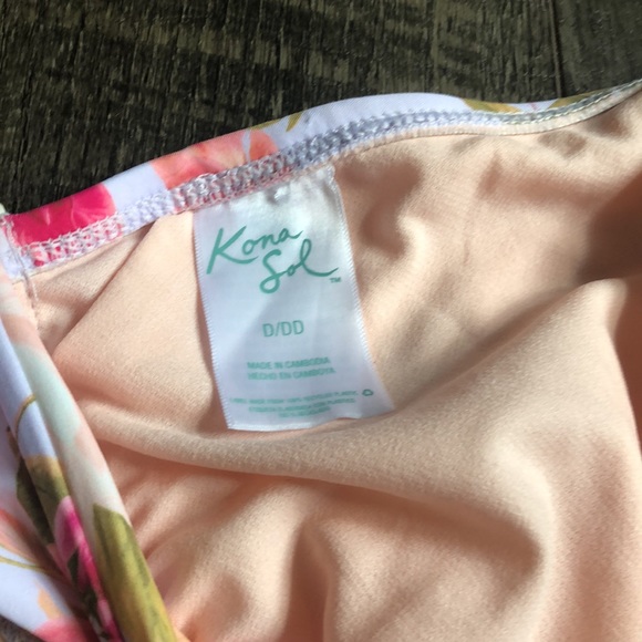 KONA SOL FLORAL BIKINI SET BOTTOMS S TOP D/DD - Picture 8 of 9